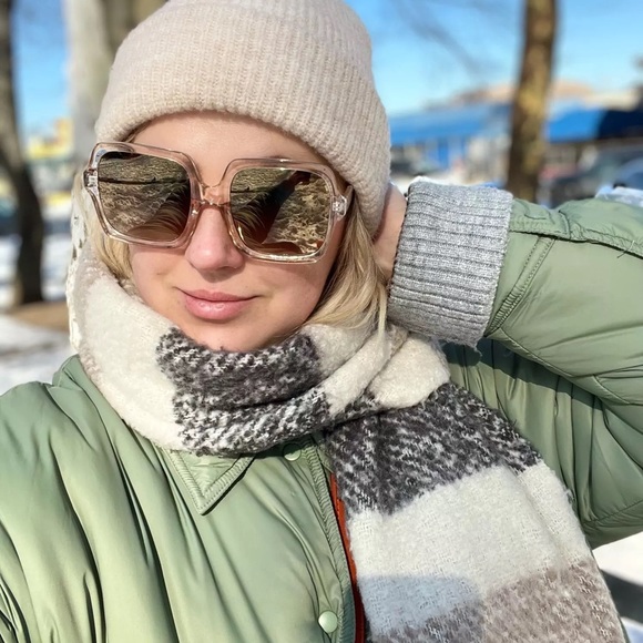 Sunglasses square oversize summer women champagne black pink luxury - Picture 13 of 14